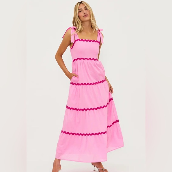 Beach Riot Dresses & Skirts - Beach Riot Pink and Magenta Tiered Maxi Dress NWOT 100% Cotton